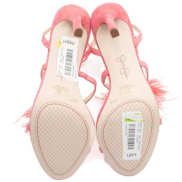 Jessica Simpson Pink Suede Jenevya Sandals Heels Size 10 - Picture 7 of 9